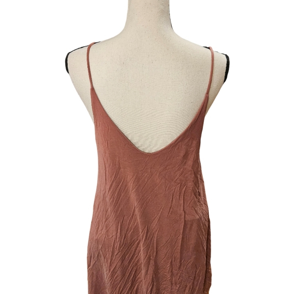 Mickey & Joey Flowy Spaghetti Strap Dress in Rust - Picture 6 of 7